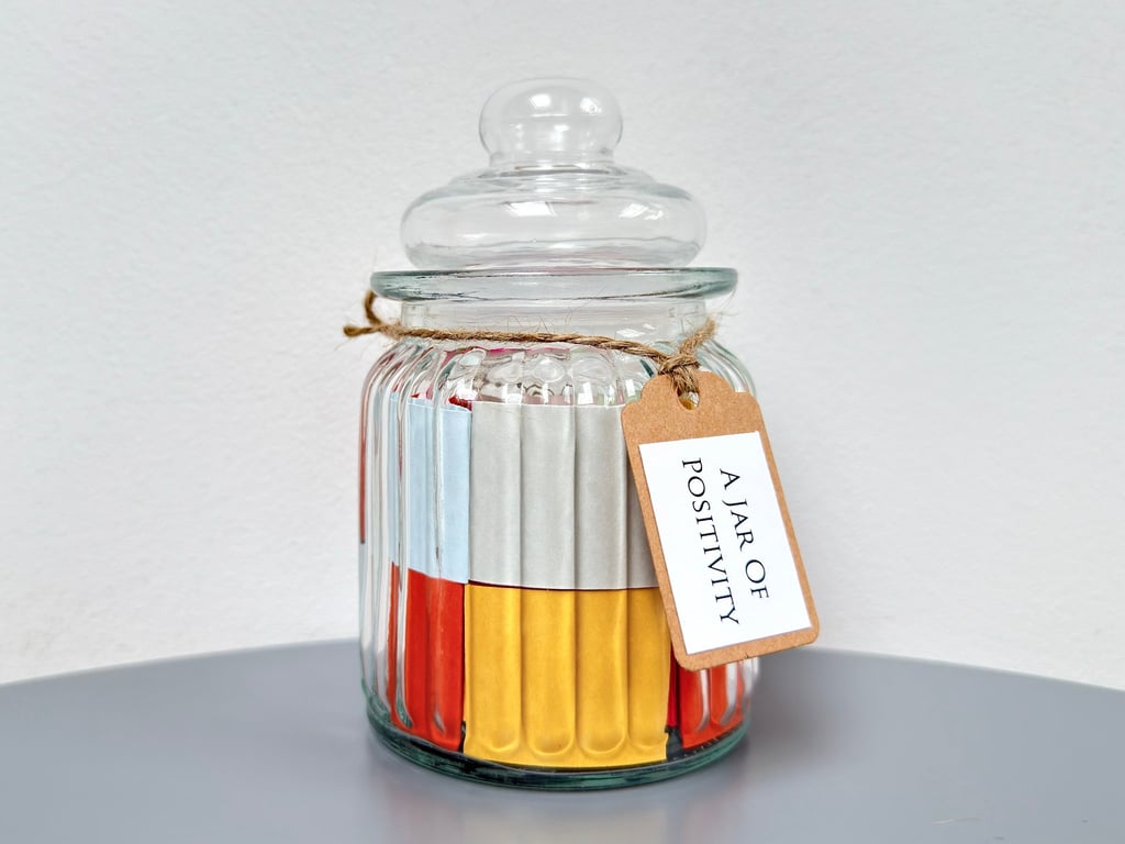 A Jar of Positivity, 50 Quotes, Self Care, Wellness, Mental Health Quote Gift