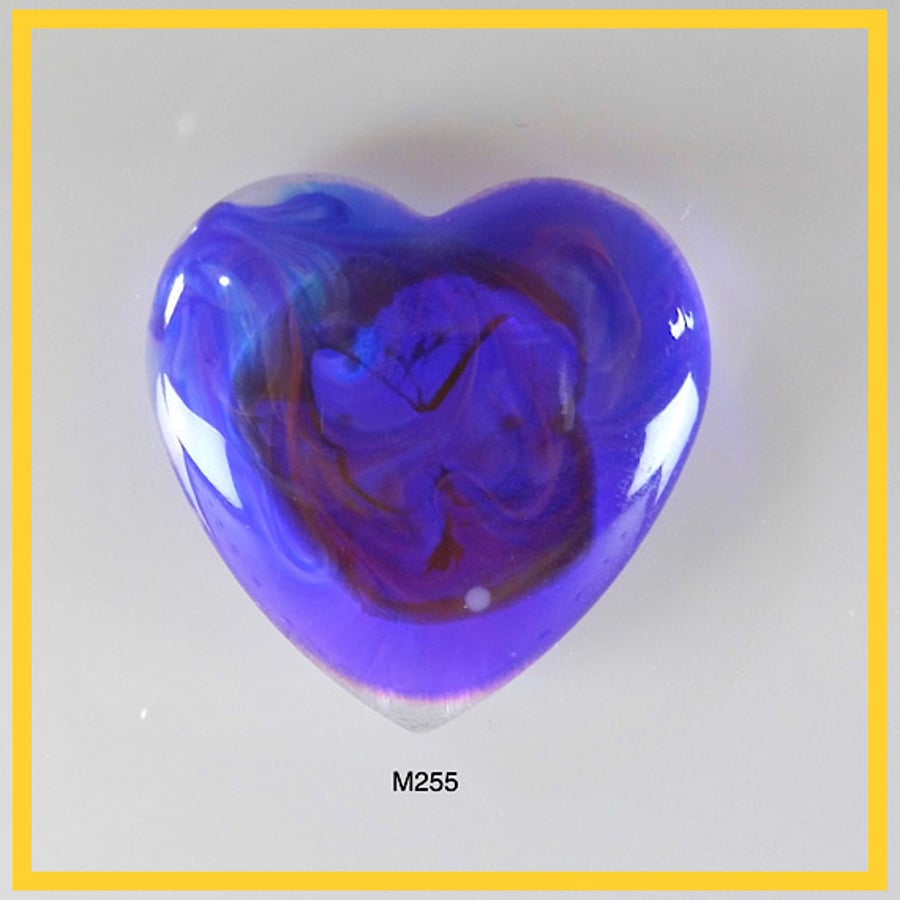 Medium Blue Heart Cabochon, hand made, Unique, Resin Jewelry, M255