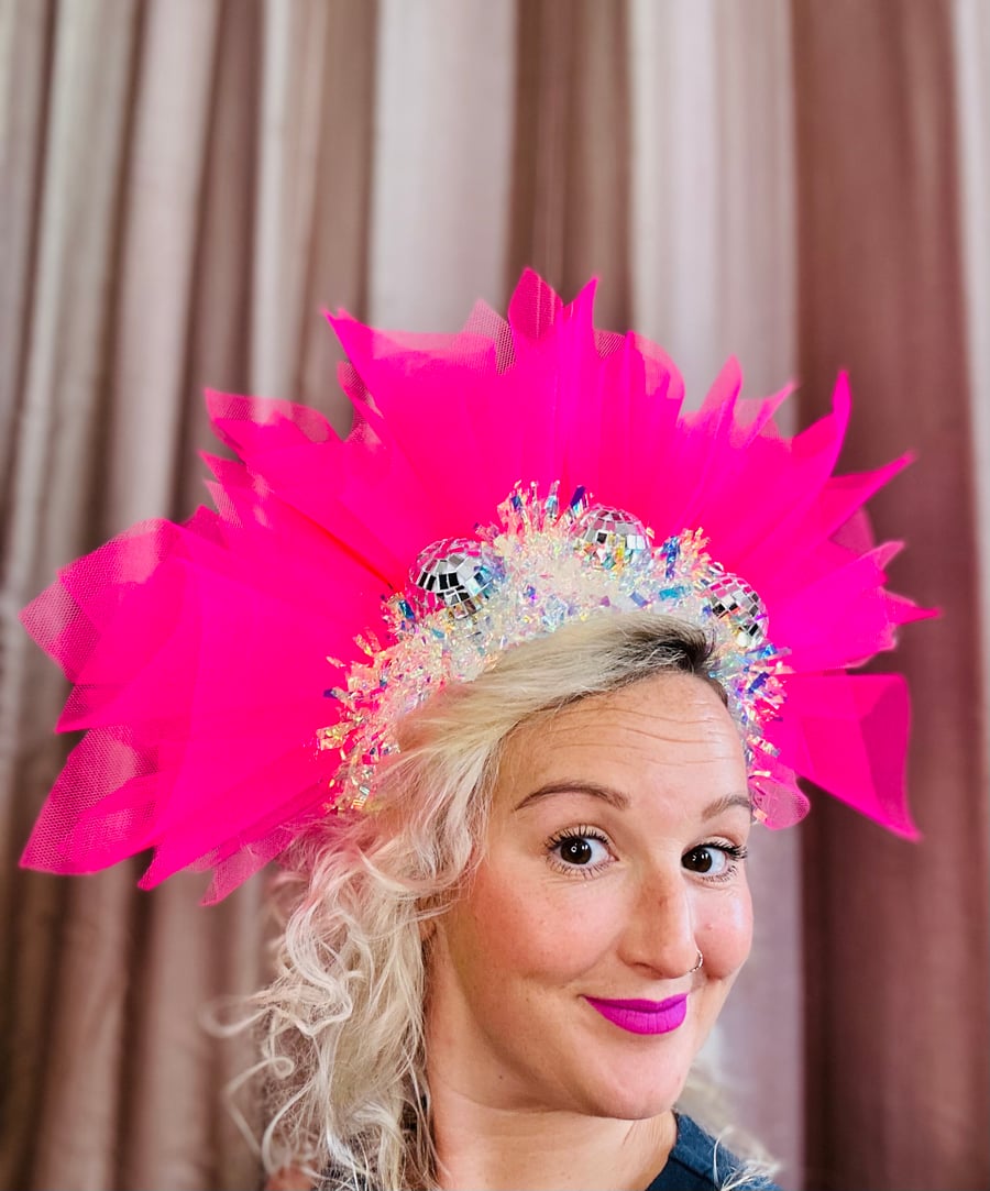 Bright net ‘Elton’ disco headband