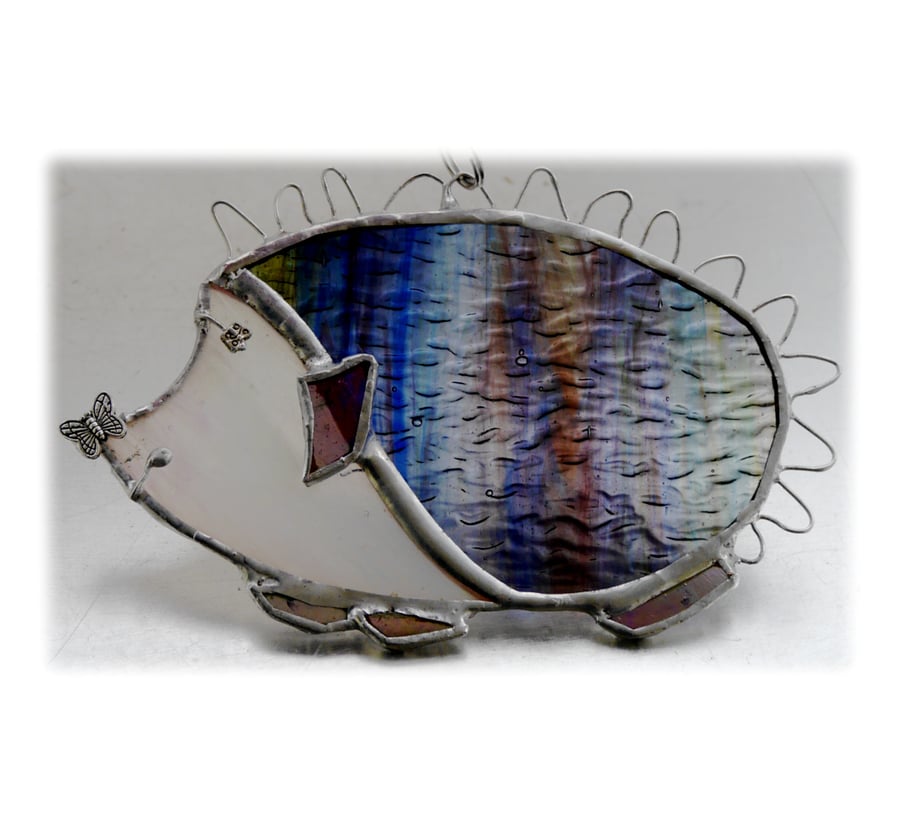 Hedgehog Suncatcher Stained Glass Handmade 051 Left