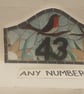 Robin Glass Mosaic House Number Plate Plaque Door Sign 