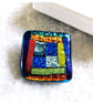 Dichroic L011 Luxury Fused Glass Patchwork Brooch Handmade 