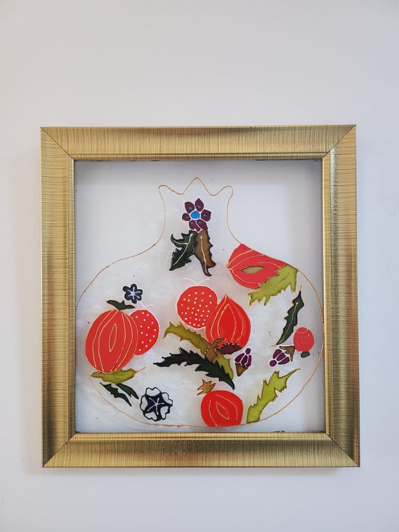 Glass Painting wall art Turkish traditional Pomegranate