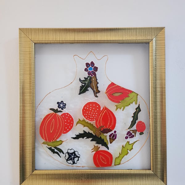 Glass Painting wall art Turkish traditional Pomegranate