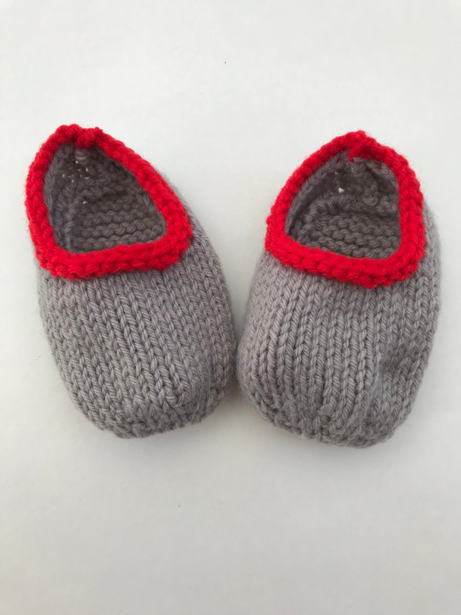 Hand knitted baby slippers