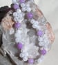 Lavender Amethyst & Clear Quartz Gemstone Necklace "Lavender Dazzle" - Image 2