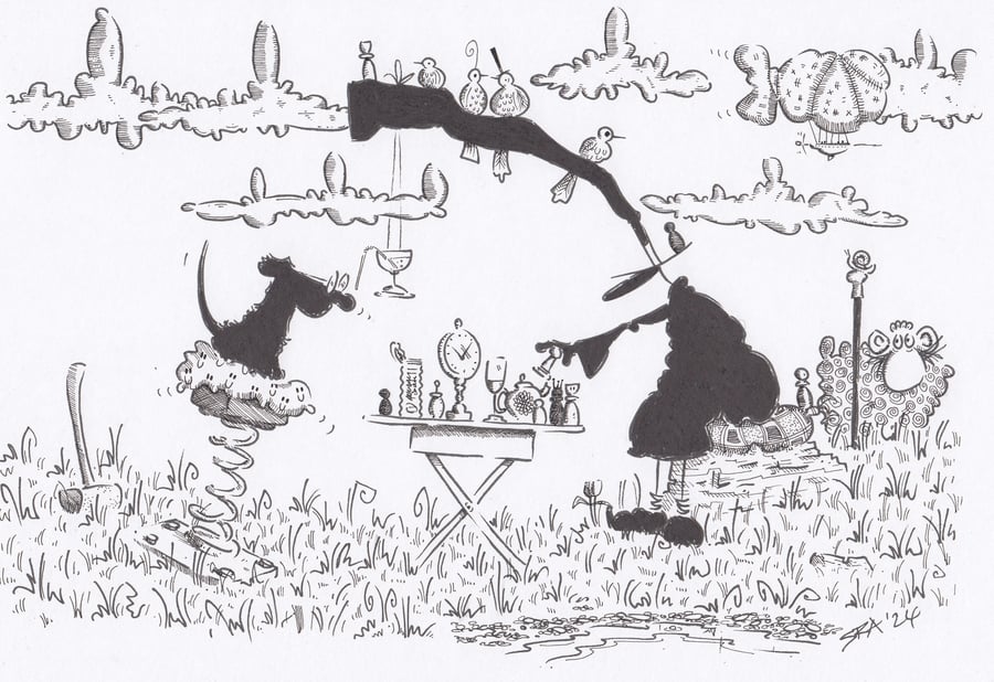 'The Chess Game' an A4 sized original artwork