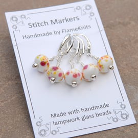 Lampwork Stitch Markers - Fruit Punch