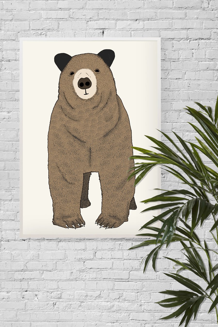 Toby, A3 Giclee Print featuring cute brown bear
