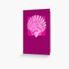 scallop shell artist card in magenta greetings birthday galentines card