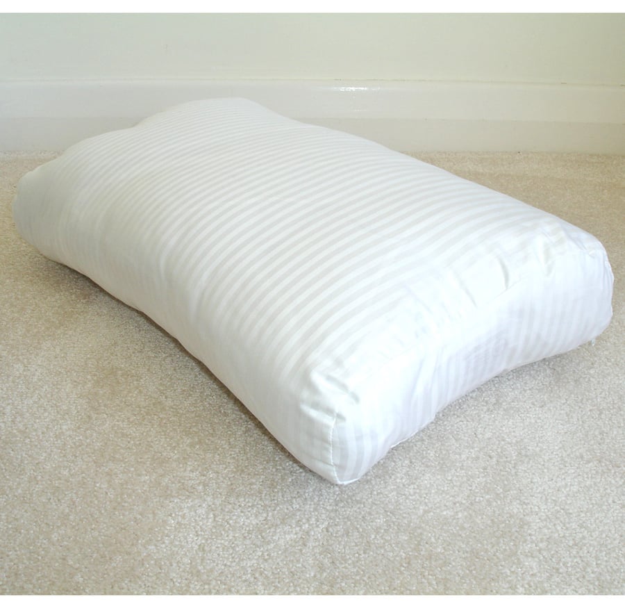 Image of Tempur Original Pillow COVER White Ticking Stripes 100% Cotton QUEEN Medium