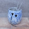 Yarn bell knitting or crochet wool bowl hand thrown pottery ceramic