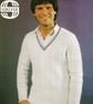VINTAGE KNITTING PATTERN Mans Cabled Sports Sweater - Image 4