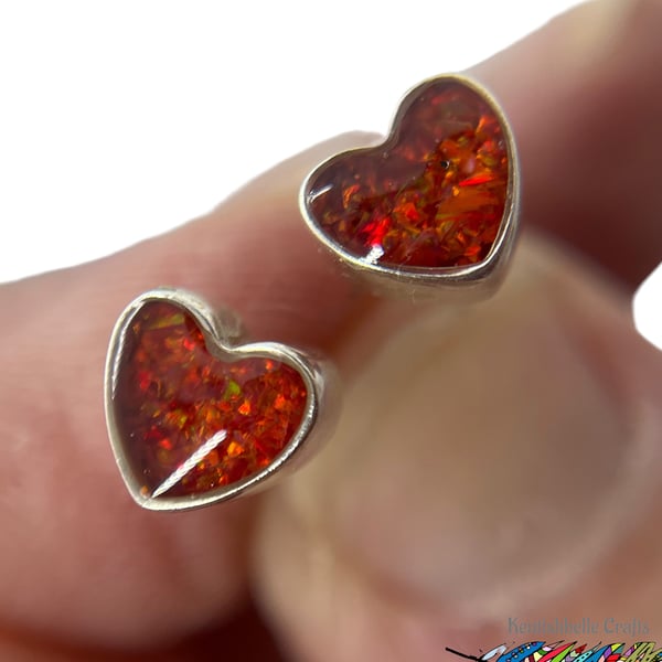 Red opal hearts