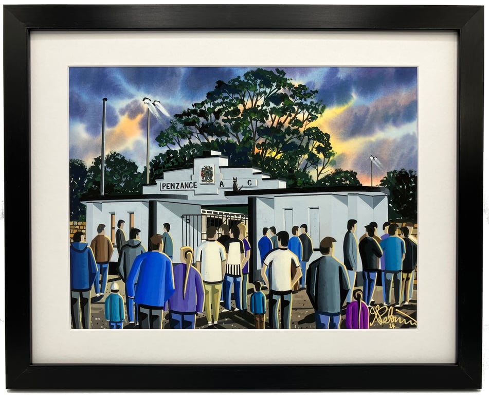 Penzance AFC, Penlee Park Framed, Football Art Print 14" x 11" Frame 
