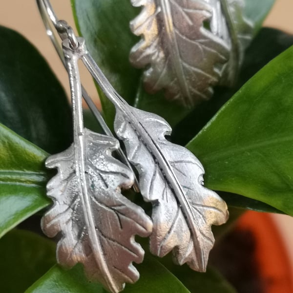 Oak Leaf Drops made from Silver