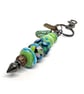 Handmade Lamp-work Glass Beaded Bag Charm  Keyring with Charms Unique Gift