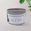 Fig & Cassis Scented Candle, Soy Wood Wick Tin, 200g Weight, Christmas Ideas