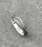 Silver Wave Ring, oxidised band, silver River Ring, 4mm band, wedding ring, wave - Image 10