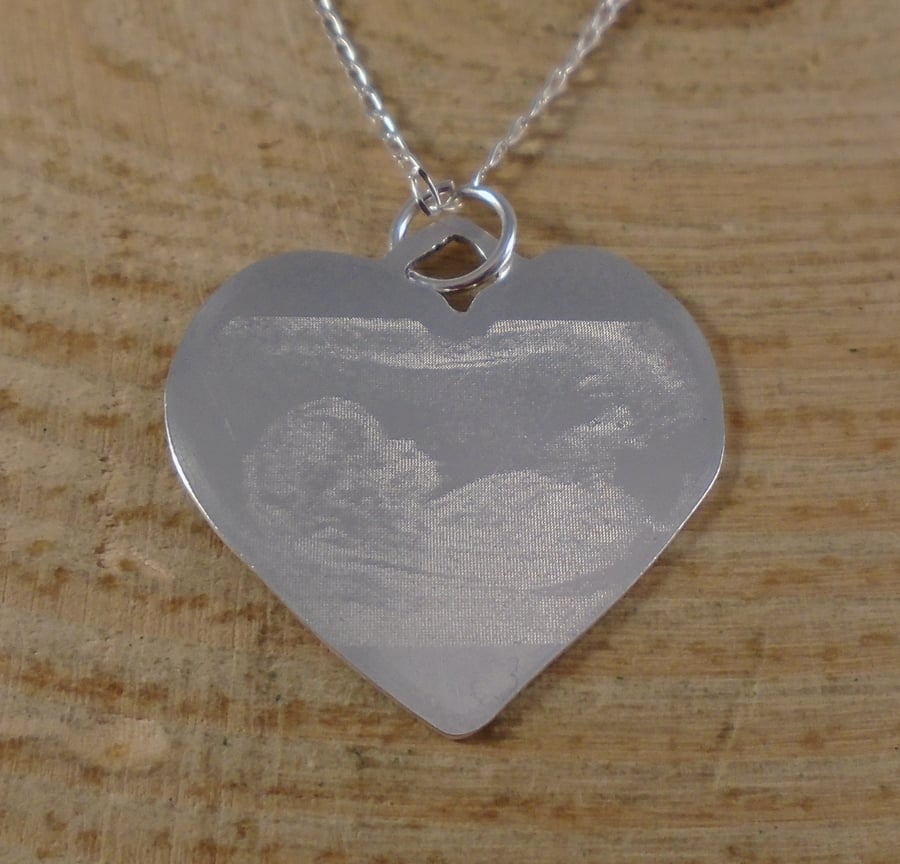 Sterling Silver Photo Engraved Necklace
