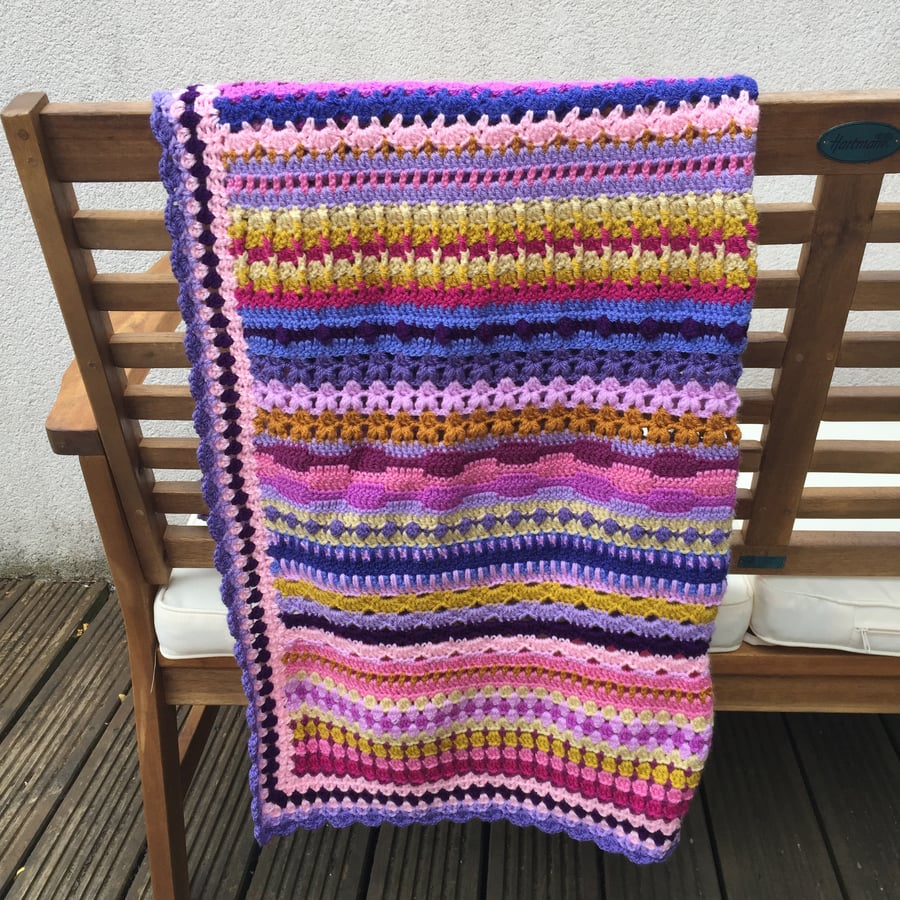 Bollywood Spice crochet sofa blanket