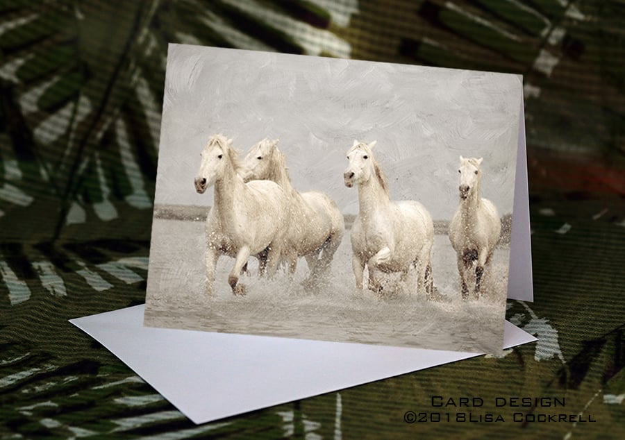 Exclusive Camargue Horses Greetings Card