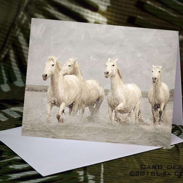 Exclusive Camargue Horses Greetings Card