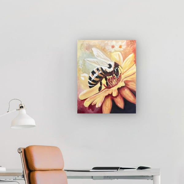 Beautiful Bee Original Art Canvas