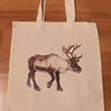 Reindeer Eco Fabric Reusable Shopping Tote Bag