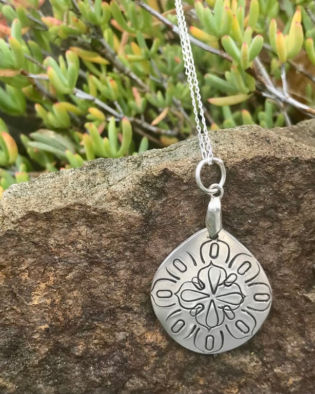 Handmade Sterling Silver 925 Stamped Mandala Pendant Necklace – Unique Jewellery