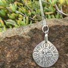 Handmade Sterling Silver 925 Stamped Mandala Pendant Necklace – Unique Jewellery