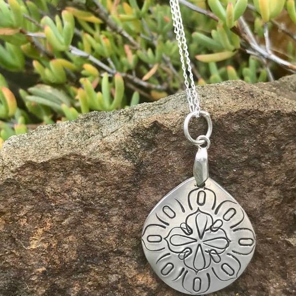 Handmade Sterling Silver 925 Stamped Mandala Pendant Necklace – Unique Jewellery