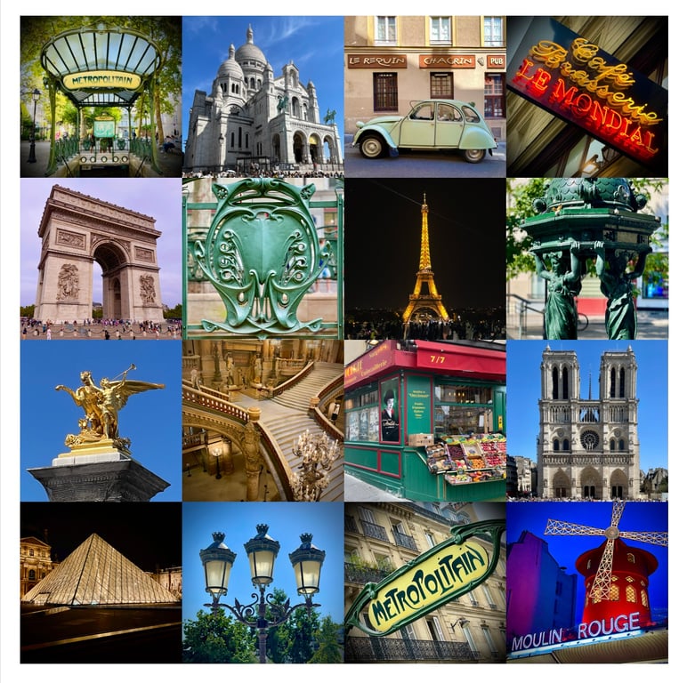 ‘Paris Iconic’ signed square print 30 x 30cm FREE DELIVERY
