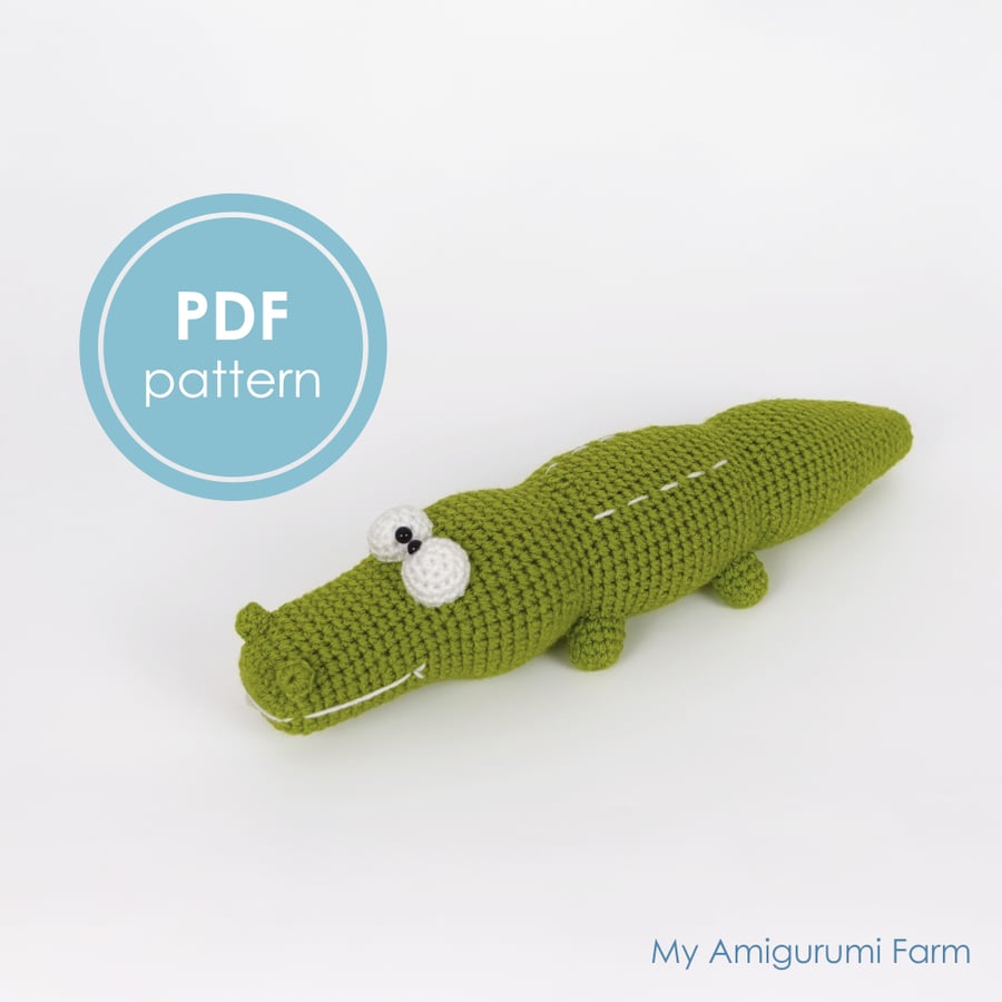 PATTERN: crochet crocodile pattern - amigurumi crocodile pattern - alligator