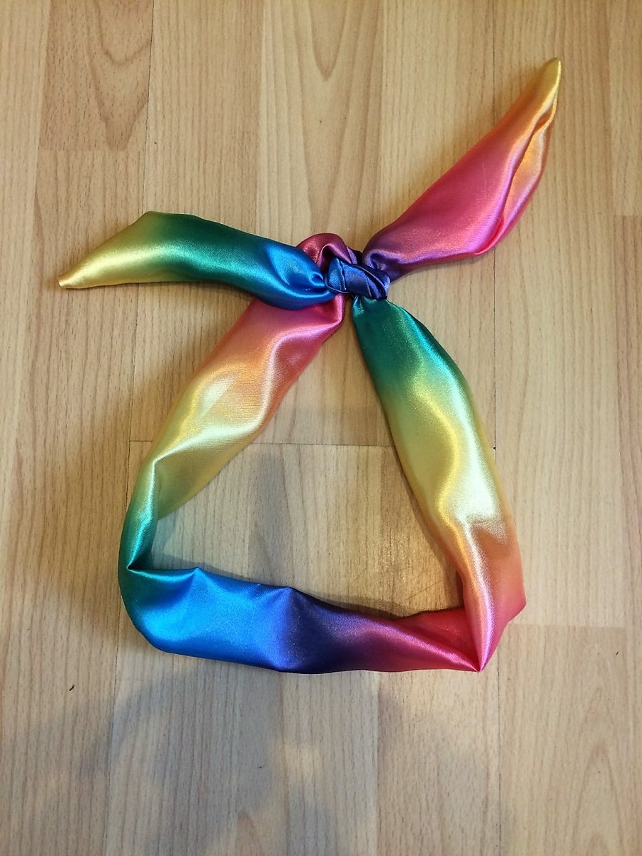 Rockabilly  Rainbow headband  Neck tie