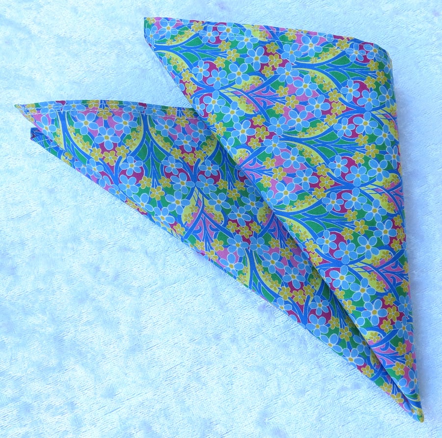 Pocket Square, gents handkerchief, Liberty Tana Lawn handkerchief