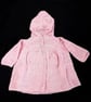 Baby girl hooded cardigan in pink and cream 0-3 months - Image 1