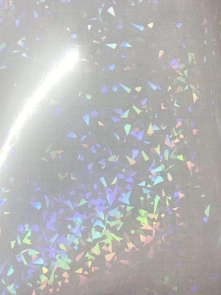 10 Sheets Self Adhesive Sparkle Broken Glass Transparent Holographic Vinyl Overl