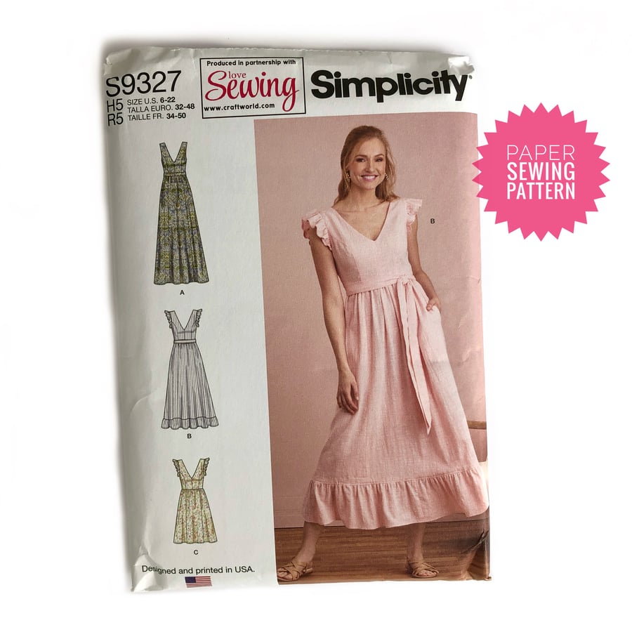Paper Sewing Pattern, Misses’ Dresses S9327