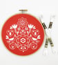 Christmas Embroidery Kit - Christmas Redwork Embroidery - Image 1