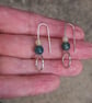 Hoops, Sterling silver dangle hoop earring, lemon jade and green moss agate hoop - Image 8