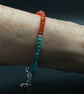 Turquoise Carnelian and sterling silver handmade gemstone bracelet - Image 5