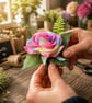 Pastel Rainbow Rose Buttonhole - LGBTQ Pride Wedding Accessory, Artificial Bout
