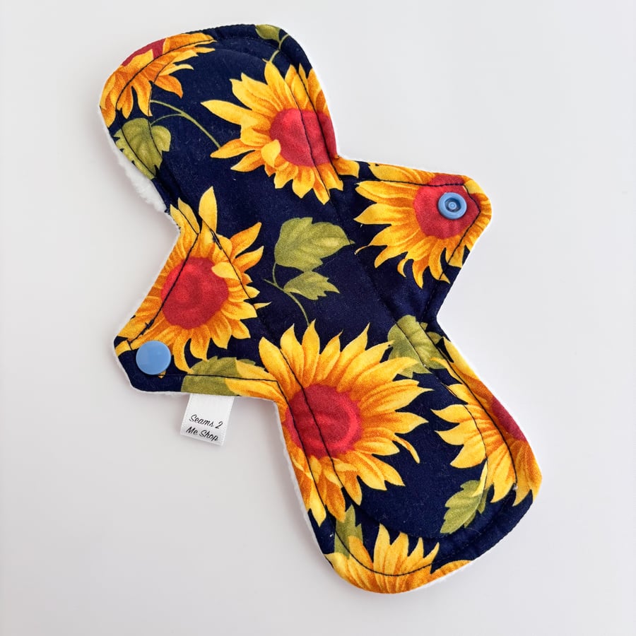 Standard Cloth Sanitary Pad  - Sunflowers - 9" Heavy