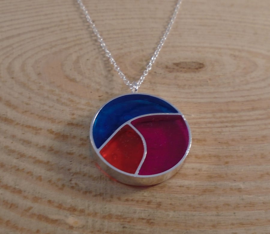Sterling Silver Resin Cloisonne Necklace