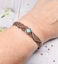 Dainty Amazonite and Copper Cuff Bracelet