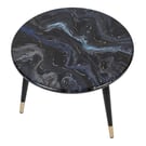 Handmade Black Marble Resin Coffee Table with Gold Legs– Modern Accent Furniture