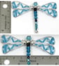 Silver Dragonfly Brooch, With Blue Crystals - Image 4