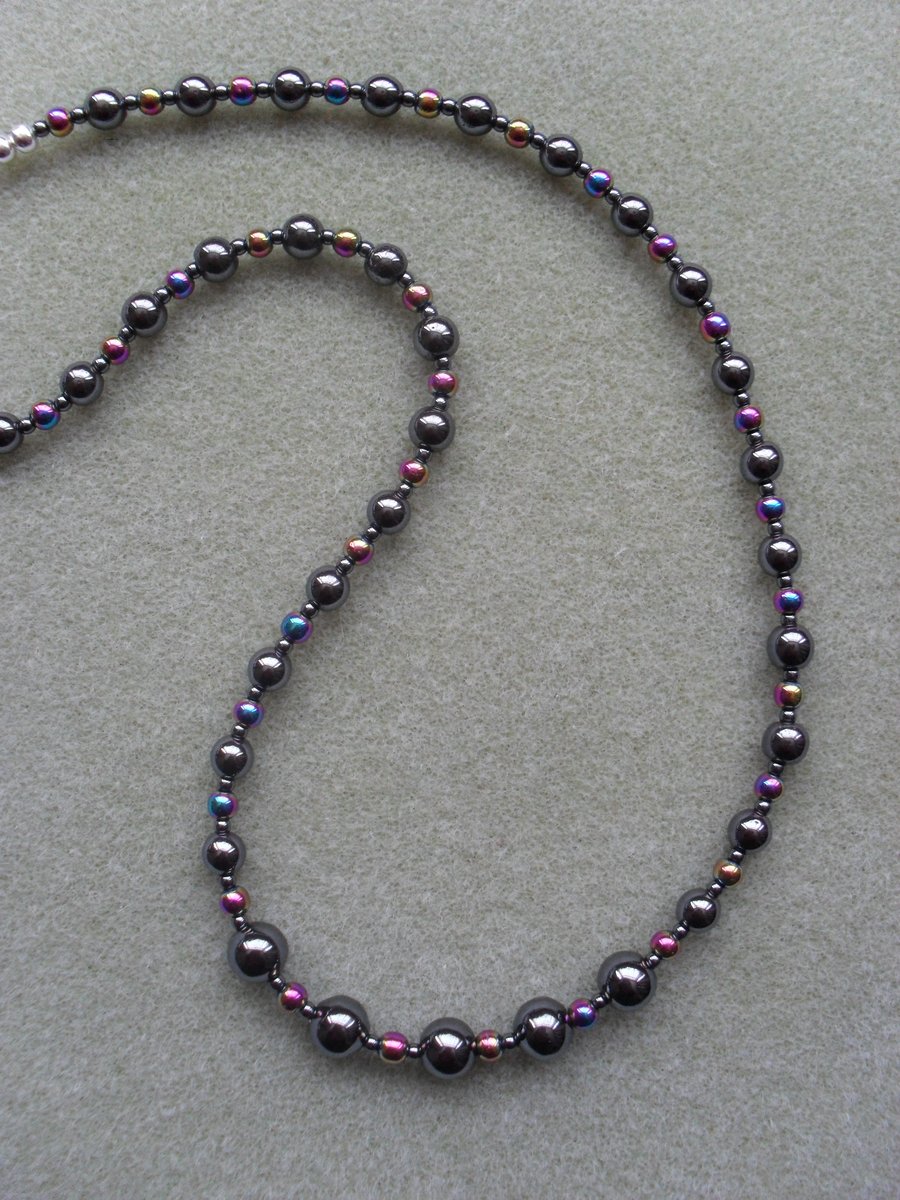Sale was 12.95 now 10 Rainbow Haematite Necklace