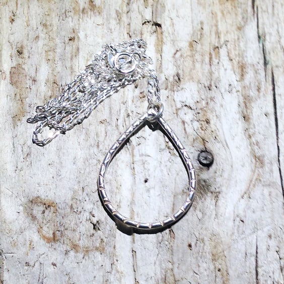  Handmade Sterling Silver Teardrop Pendant Necklace (NKSSPDTD1) - UK Free Post